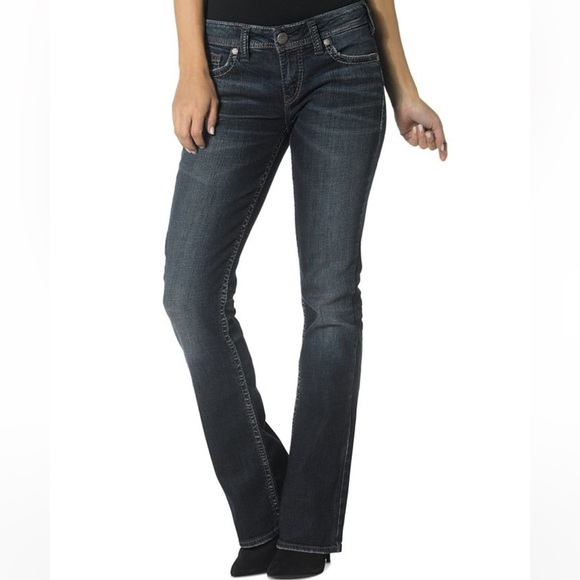 Silver Jeans Denim - Silver Jeans Aiko Bootcut Dark Wash Stretch Denim W34